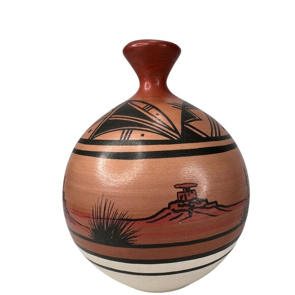 Curtis‎ Yanito Dine Nizhoni Navajo Pottery Valley Wind Authentic Signed Handmade - Picture 6 of 13